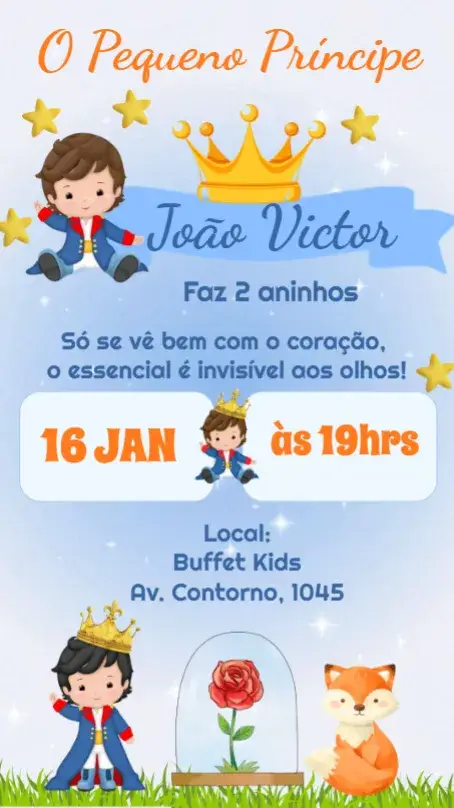 Convite O Pequeno Príncipe