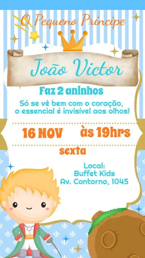 Convite O Pequeno Príncipe Baby