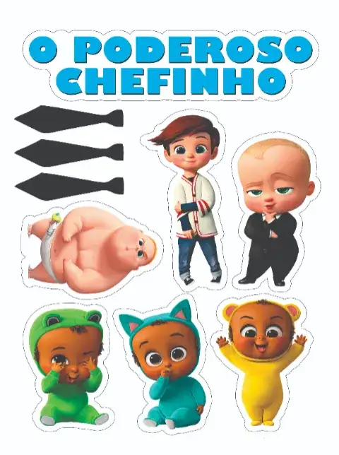 Convite O Poderoso Chefinho – tema Topo de bolo colorido, divertido, infantil, moderno, temático, animado