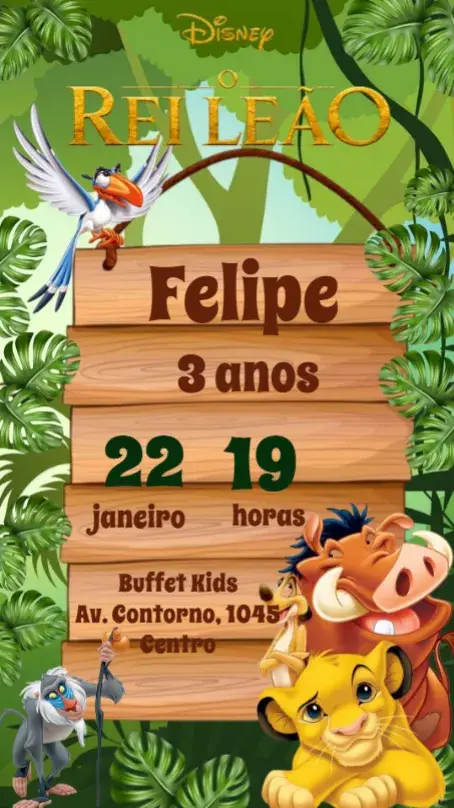 Convite O Rei Leão