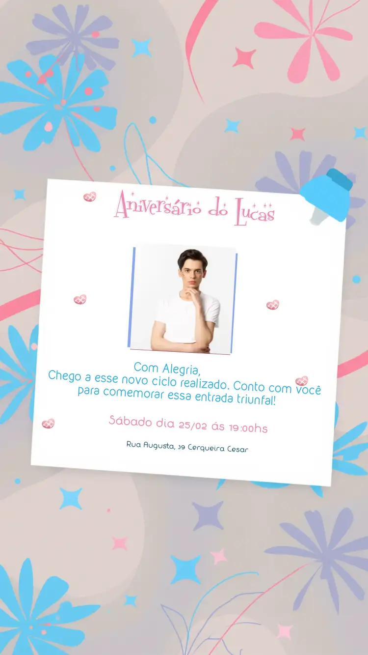 Convite Orgulho Transex Com Foto Rosa – tema Datas Comemorativas moderno, colorido, diversidade, minimalista, vibrante