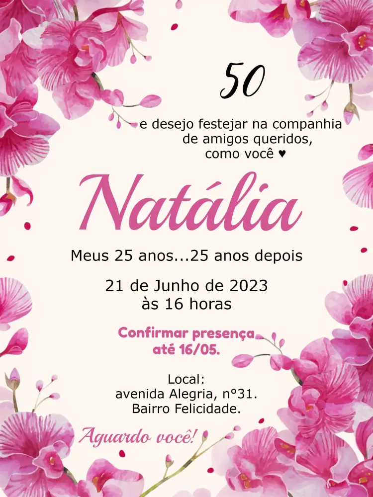Convite Orquídea 50