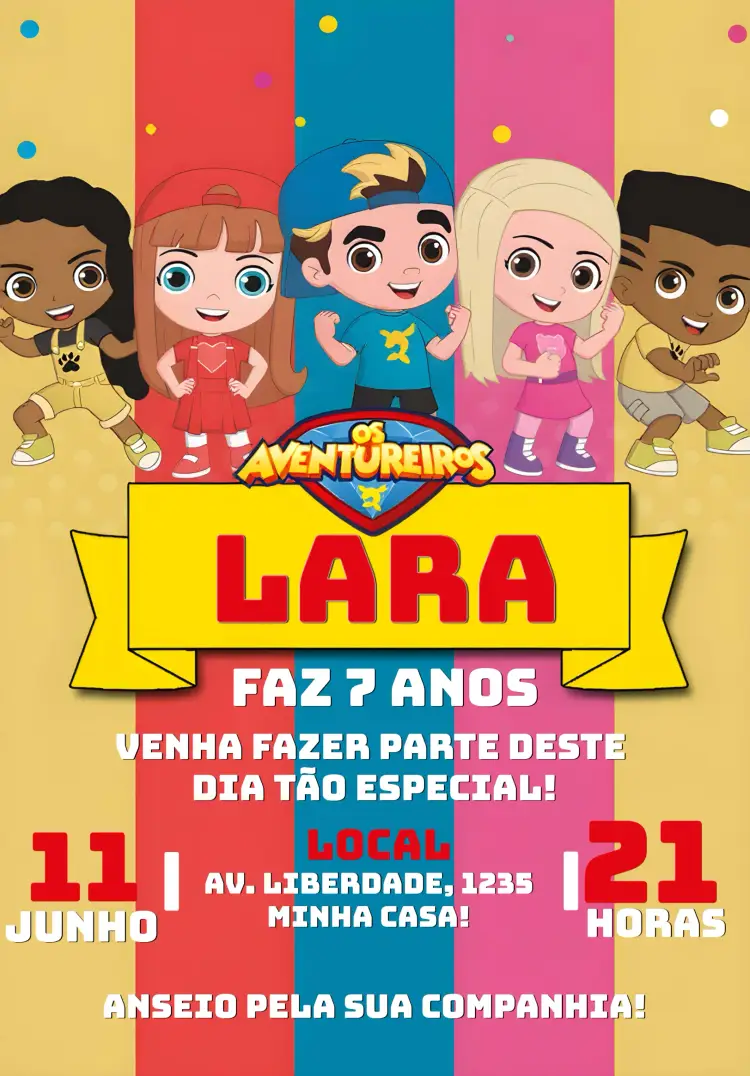 Convite Os Aventureiros Aventureira