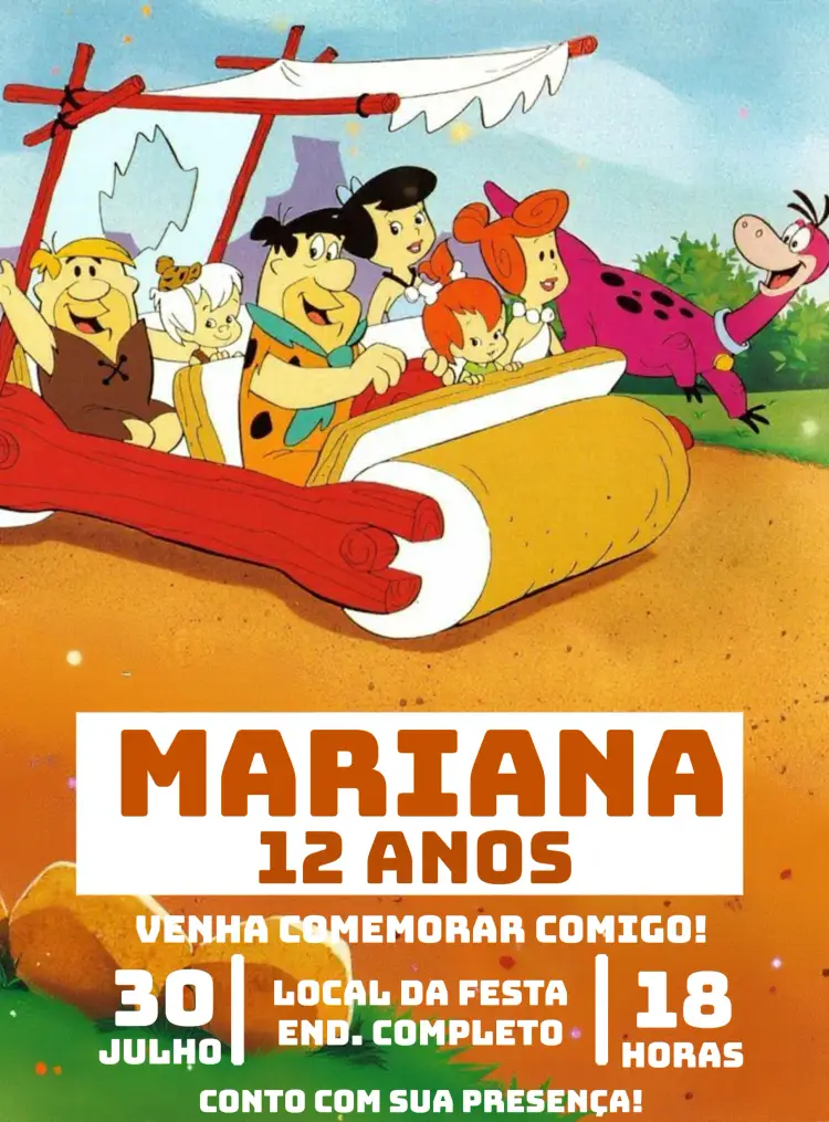 Convite Os Flinstones Wilma
