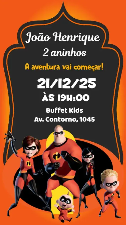 Convite Os Incríveis
