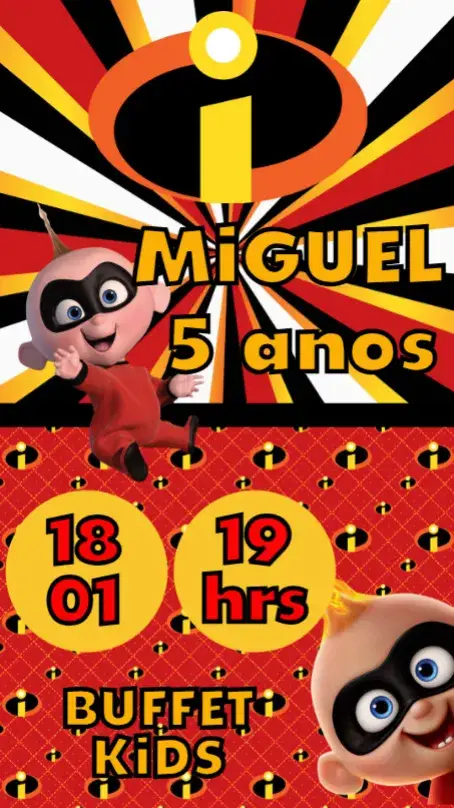 Convite Os Incríveis baby