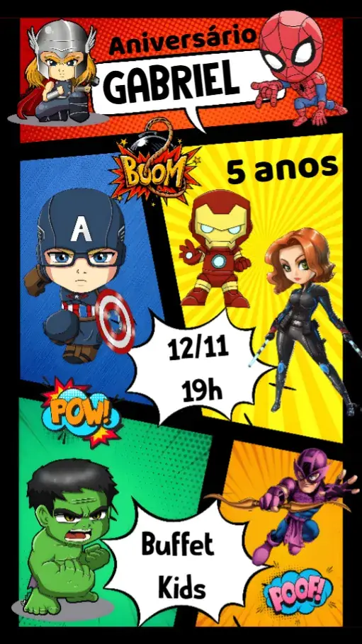 Convite Os Vingadores