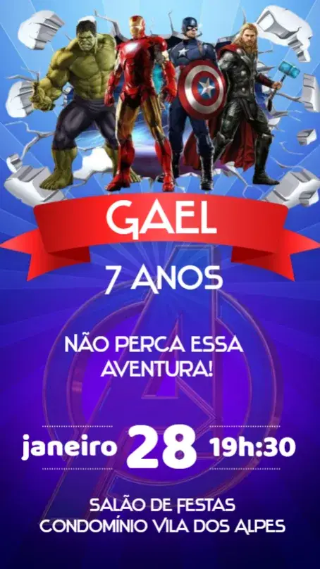 Convite Os Vingadores