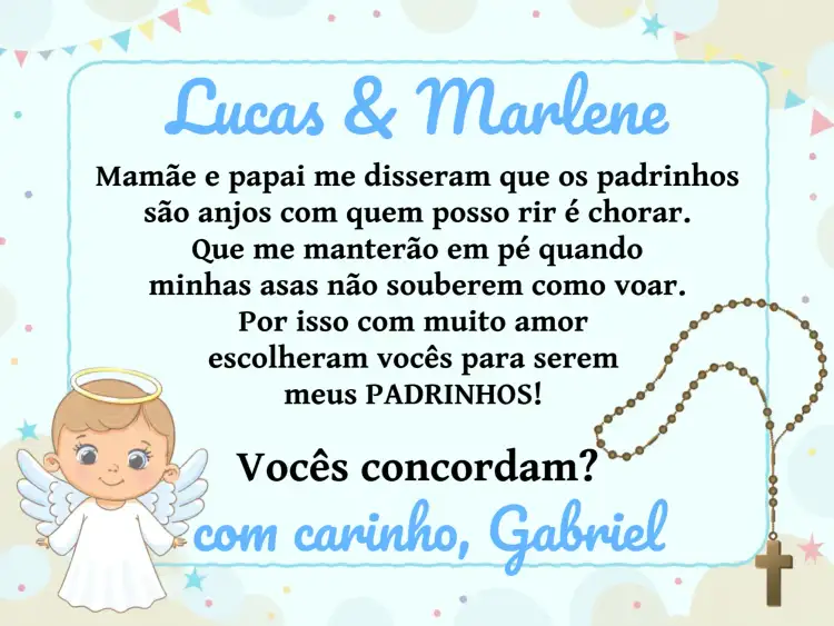 Padrinhos De Batismo Anjinho Religião