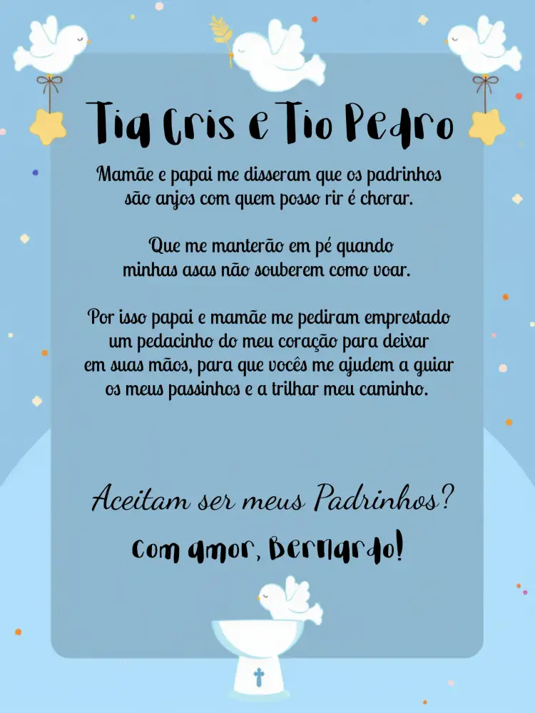 Convite Padrinhos De Batismo Vermelho – tema Batizado vermelho vibrante, anjos, cruz, religioso, colorido, infantil