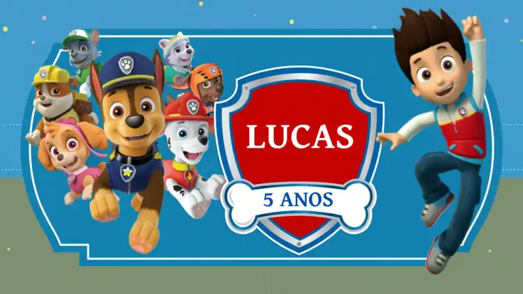 Painel De Tv Patrulha Canina Azul