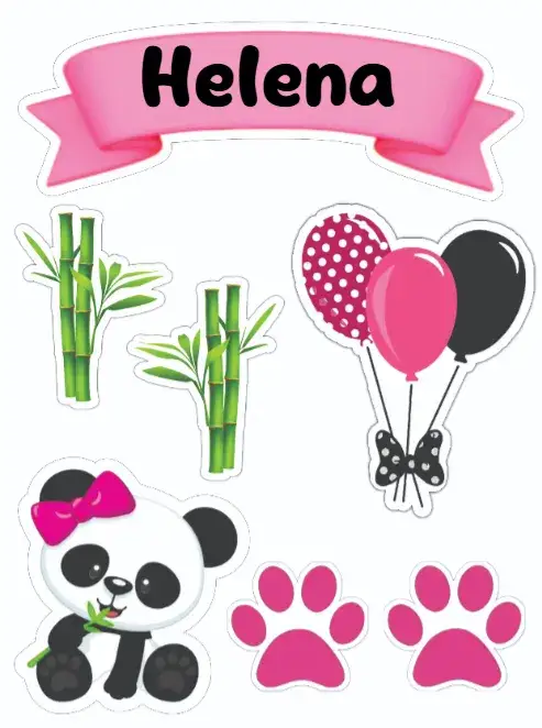 Convite Panda Menina – tema Topo de bolo fofo, colorido, lúdico, moderno, infantil, vibrante