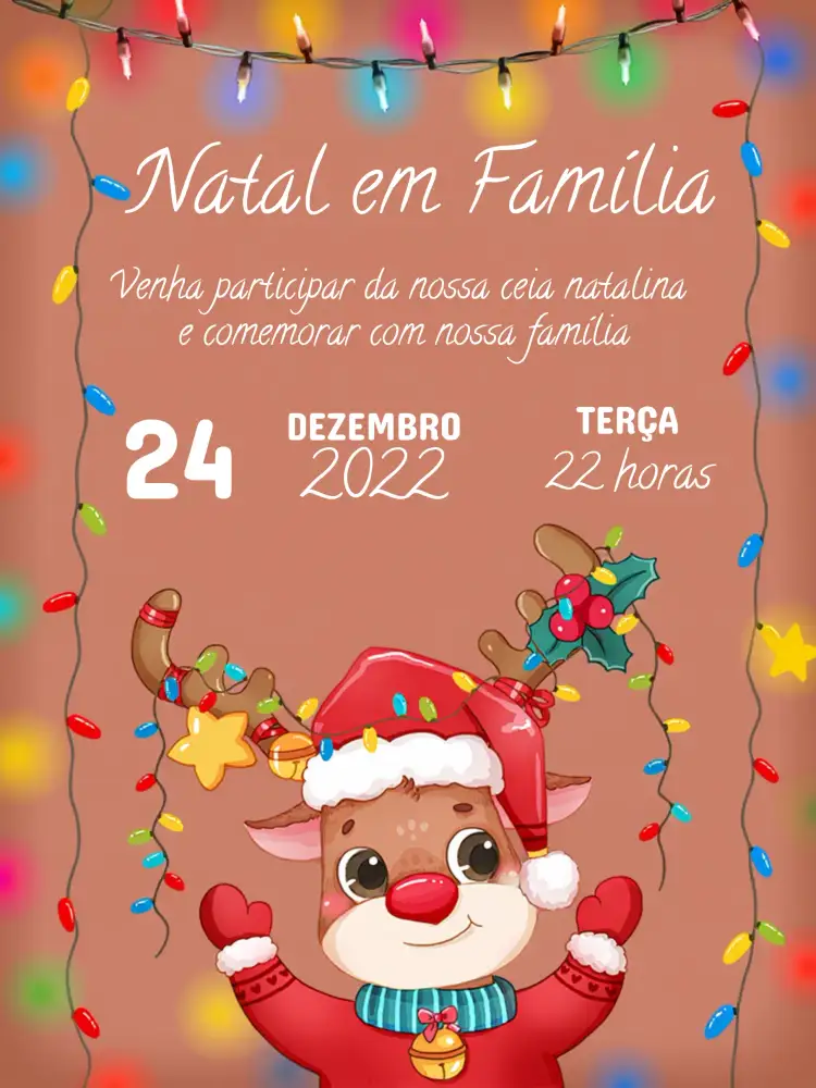 Convite Para Ceia De Natal Vermelho – tema Aniversário Infantil vermelho, festivo, alegre, natalino, colorido, temático