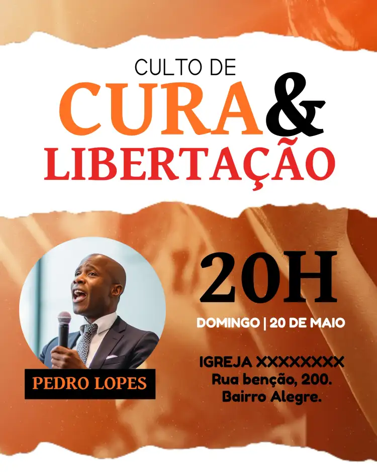 Para Culto De Libertação Igreja Com Foto Arte