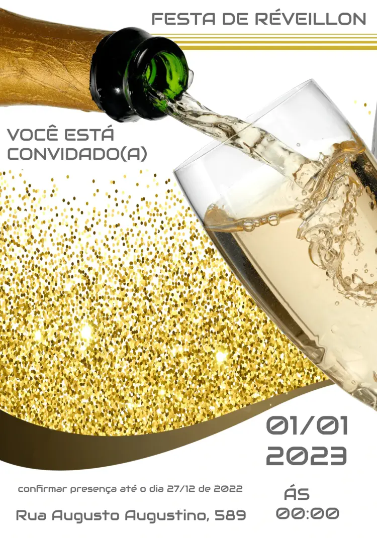 Convite Para Festa De Ano Novo Liquido