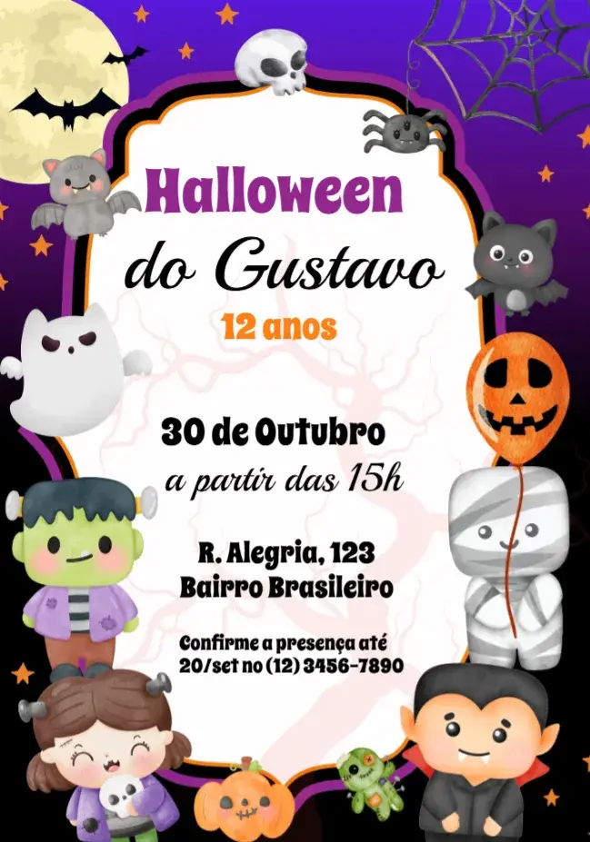 Convite Para Festa Halloween Bruxas