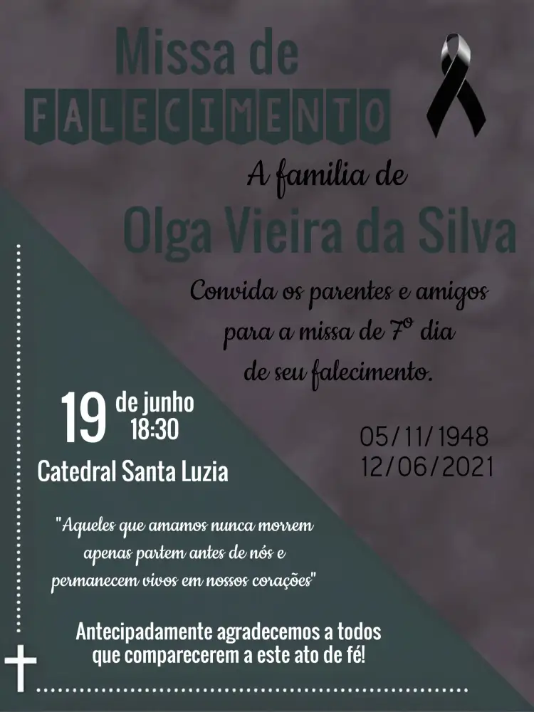 Convite Para Missa De Falecimento Finados – tema Datas Comemorativas coração partido, minimalista, elegante, sóbrio, moderno