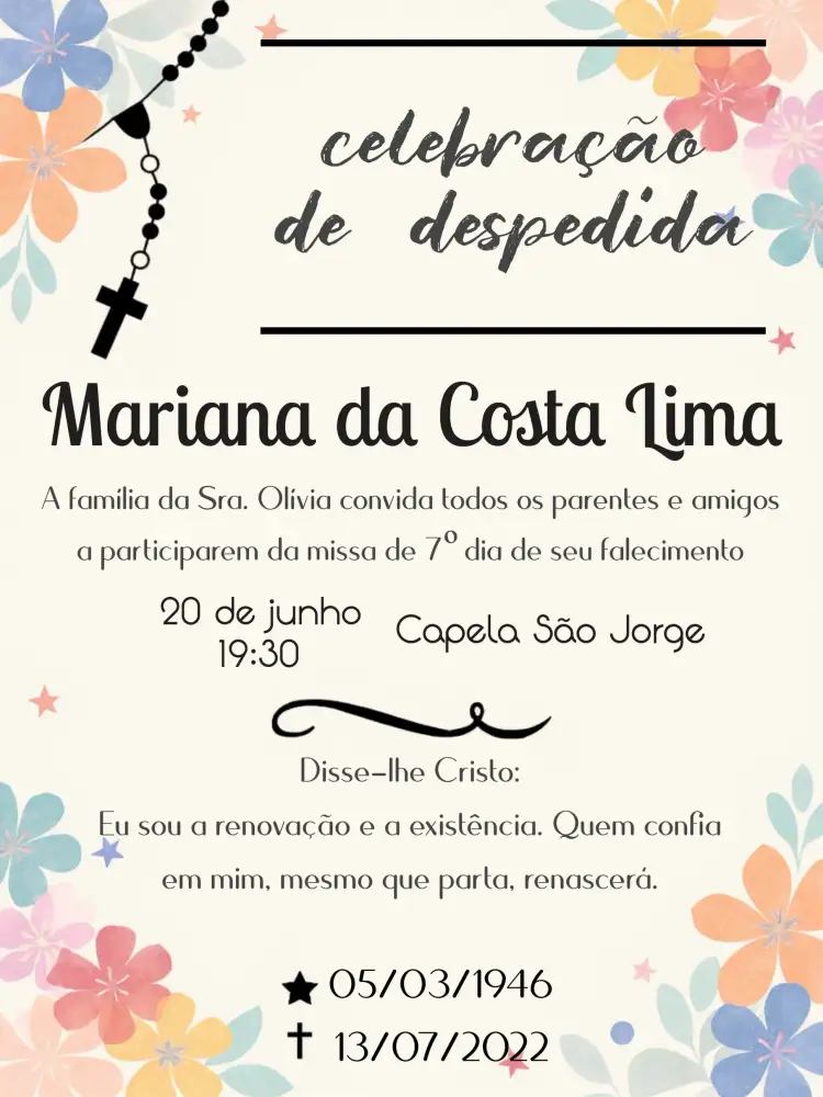 Convite Para Missa De Falecimento Sétimo – tema Datas Comemorativas cinza, preto, minimalista, elegante, sutil, sombreamento