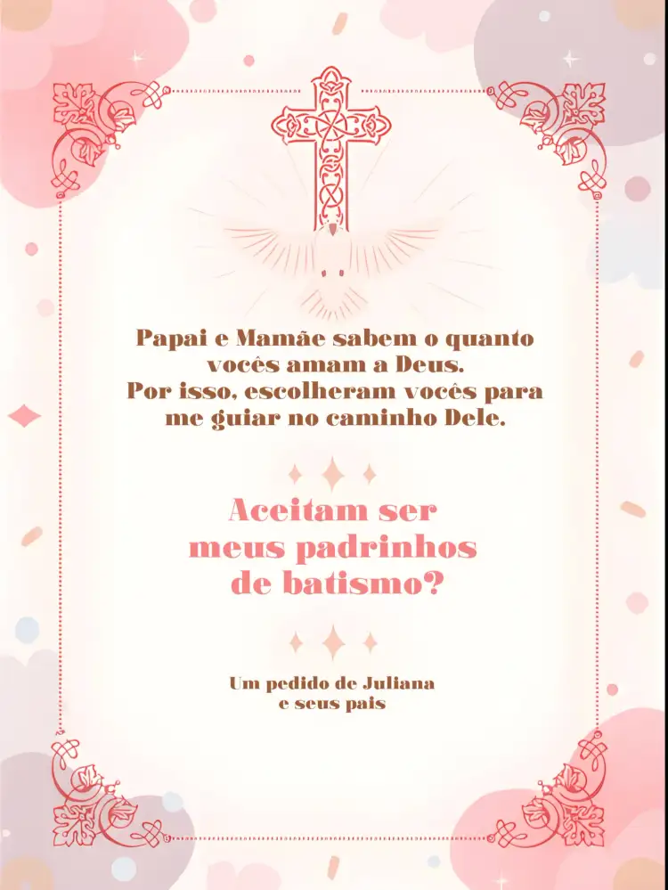 Para Padrinhos De Batismo Marrom