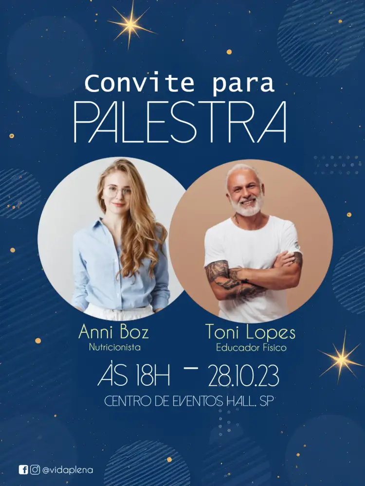 Convite Para Palestra Com Foto Branco