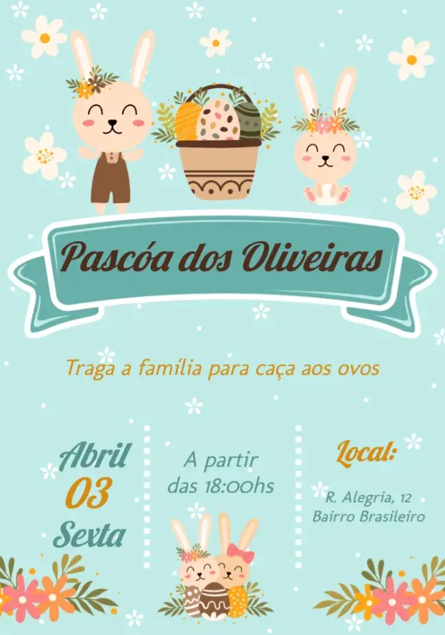 Convite Para Páscoa Easter