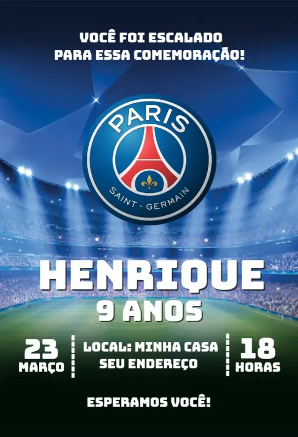 Convite Paris Saint Germain 1