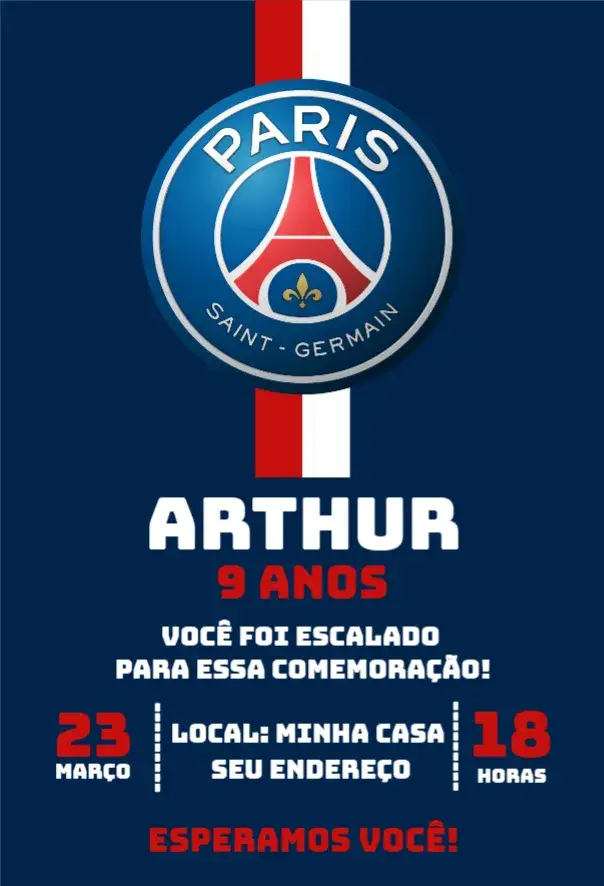 Convite Paris Saint Germain 2