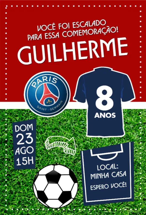 Convite Paris Saint Germain camisa