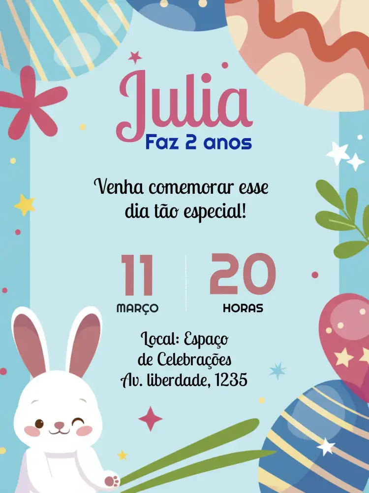 Convite Páscoa Amarelo – tema Datas Comemorativas amarelo, roxo, lilas, branco, moderno