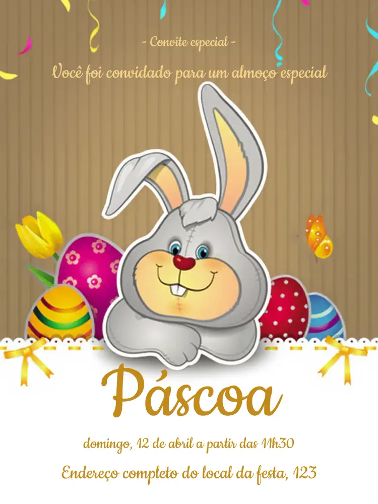 Convite Páscoa Branco