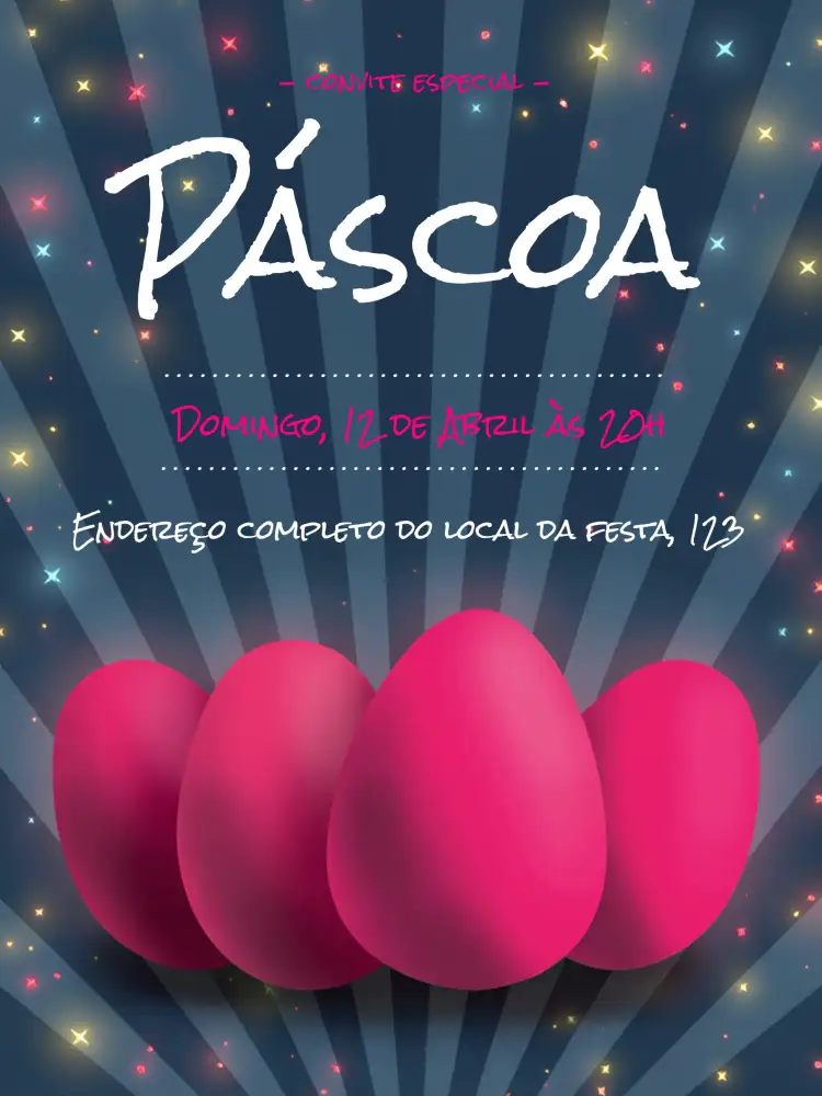 Convite Páscoa Branco – tema Datas Comemorativas branco e marrom, minimalista, lúdico, colorido, divertido