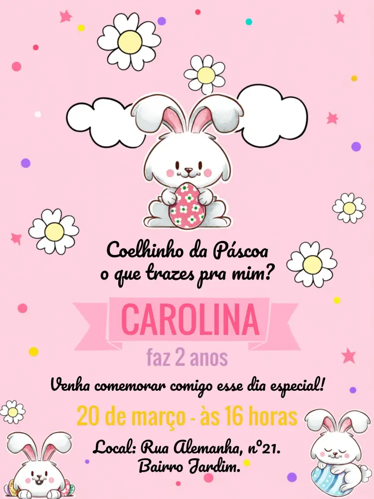 Convite Páscoa Cenoura