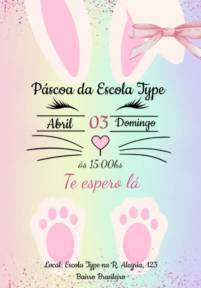 Convite Páscoa Cenoura – tema Datas Comemorativas colorido, divertido, infantil, temático, alegre