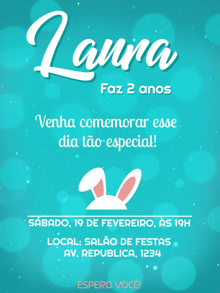 Convite Páscoa Coelho