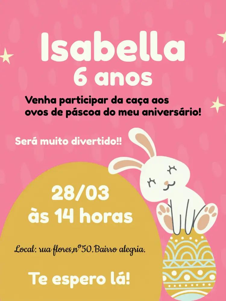 Convite Páscoa Coelho
