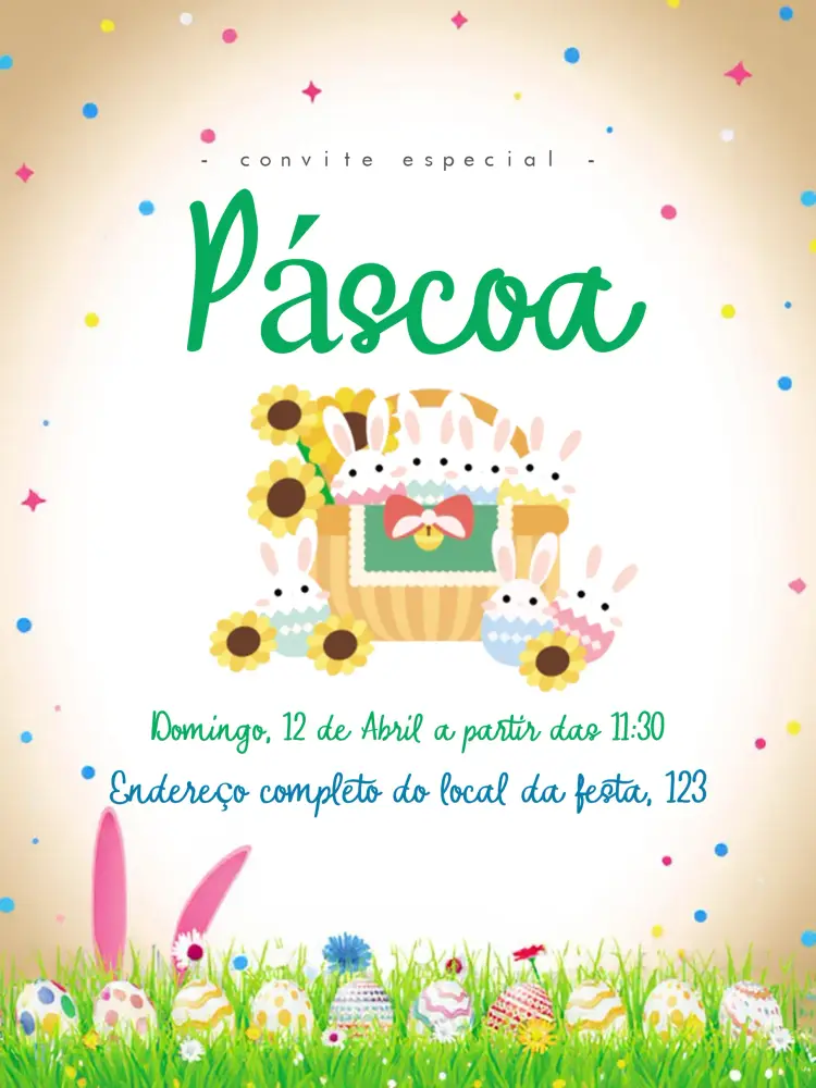 Convite Páscoa Marrom