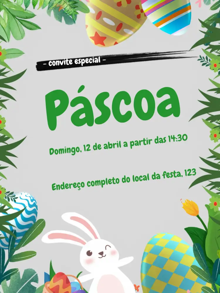 Convite Páscoa Marrom