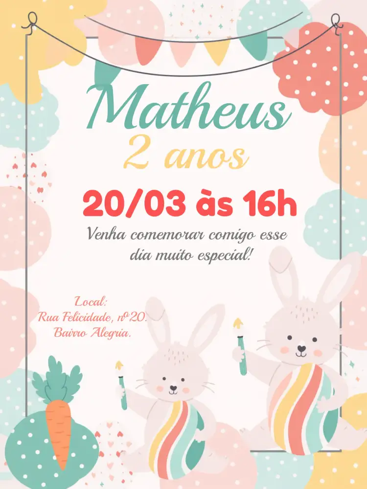 Convite Páscoa Ovos – tema Datas Comemorativas colorido, infantil, pastel, divertido, lúdico