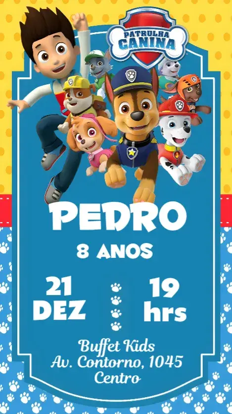 Convite Patrulha Canina