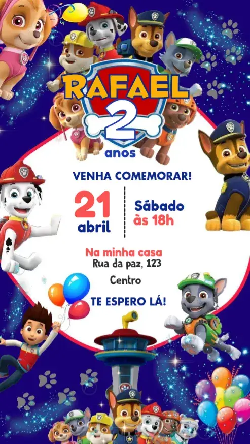 Convite Patrulha canina