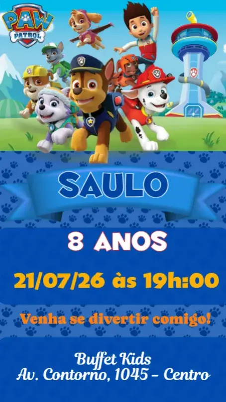 Paw Patrol invitation