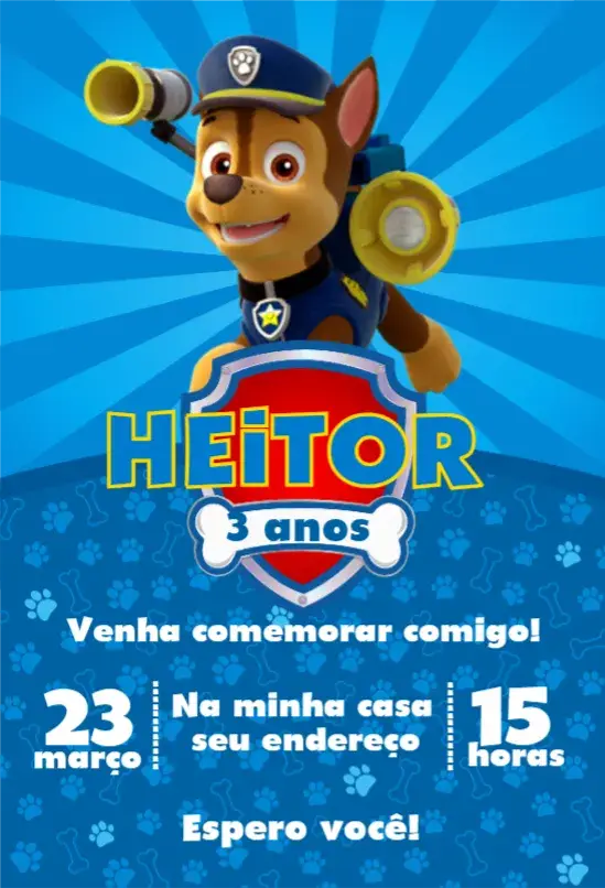 Convite Patrulha Canina 6