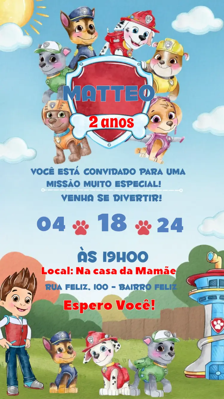 Convite Patrulha Canina
