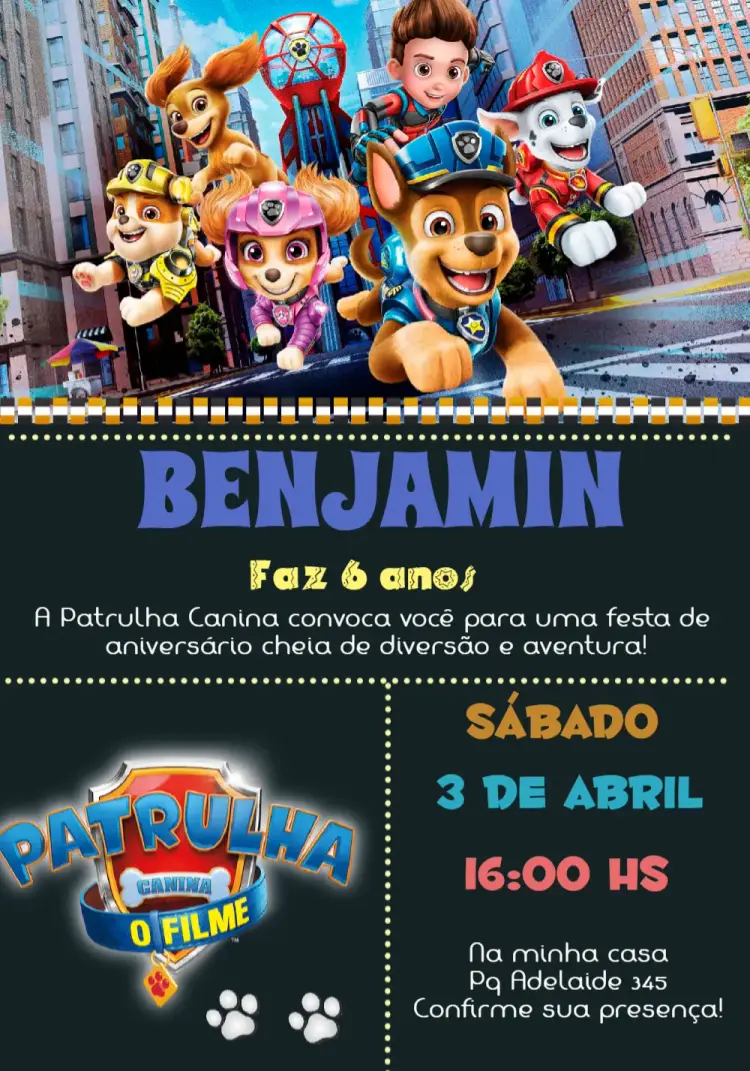 Convite Patrulha Canina