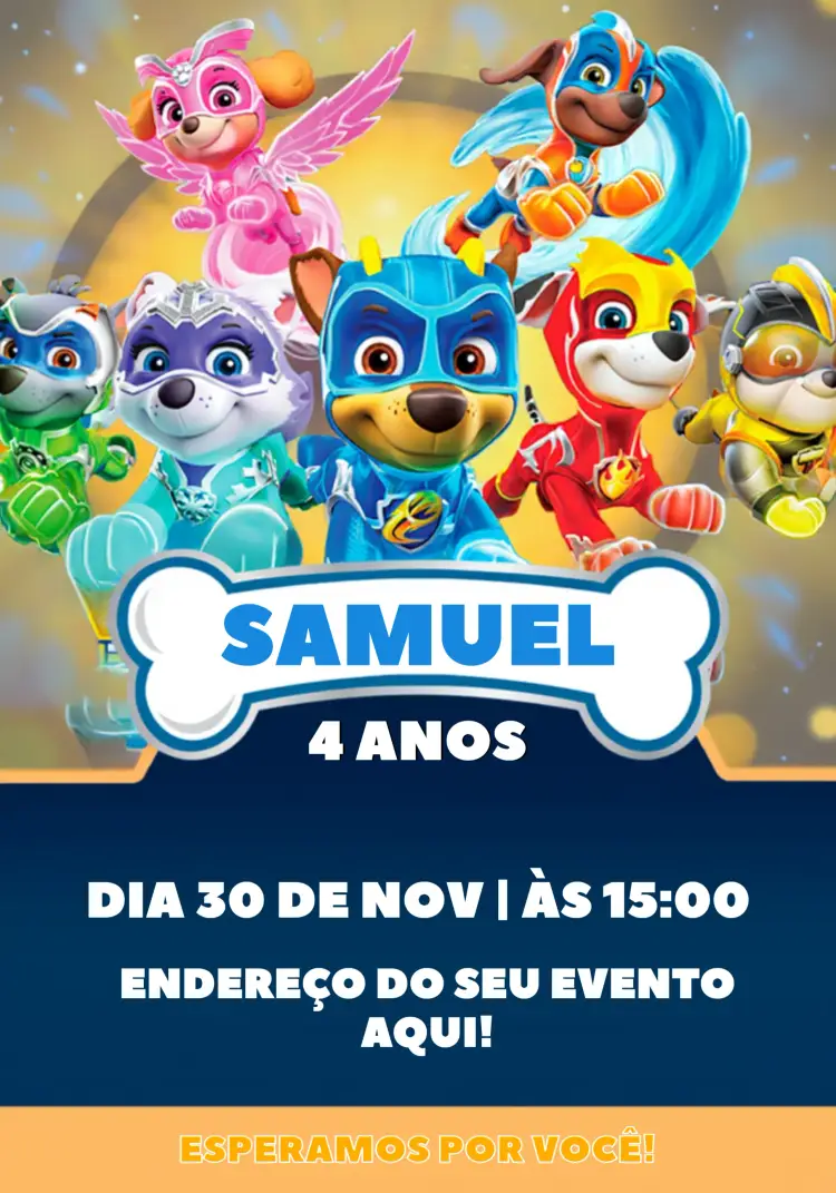 Convite Patrulha Canina Buma