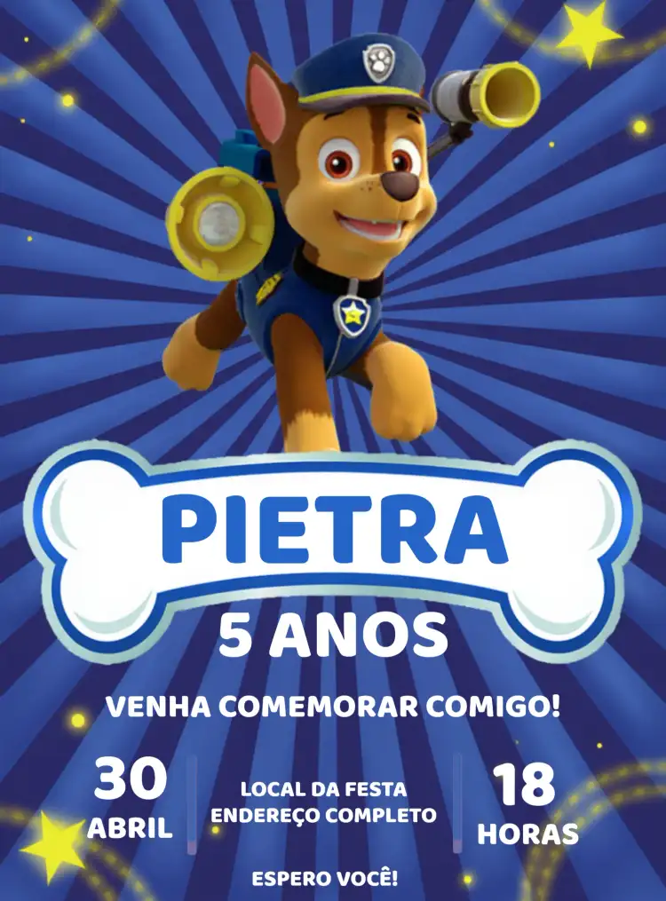 Patrulha Canina Chase Cinza