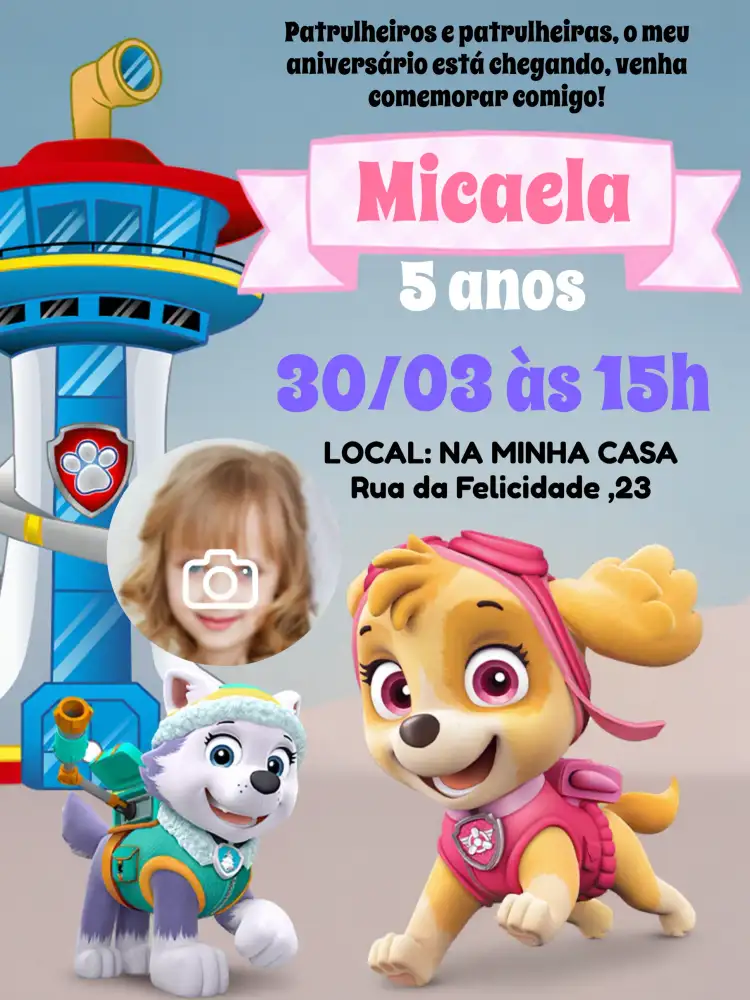 Patrulha Canina Com Foto Menina