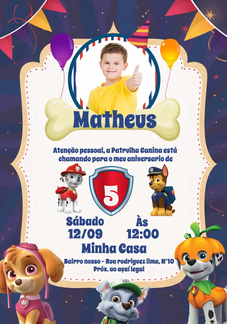 Patrulha Canina Com Foto Osso