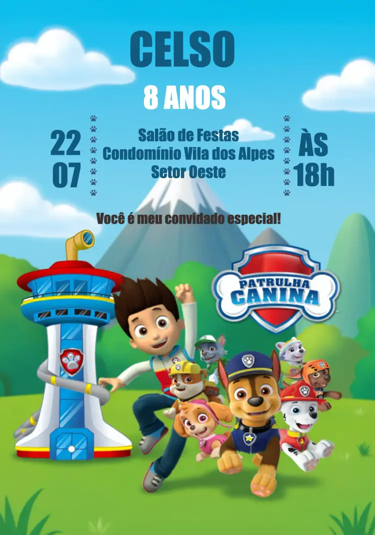 Convite Patrulha Canina Logo