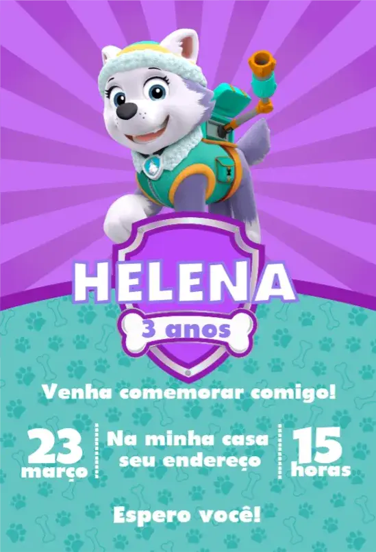 Convite Patrulha Canina menina 7